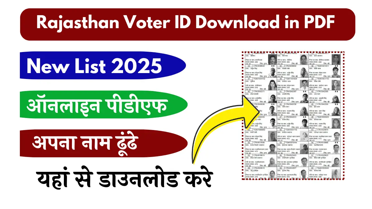 राजस्थान वोटर आईडी डाउनलोड | CEO Rajasthan Voter ID Download in PDF 2025