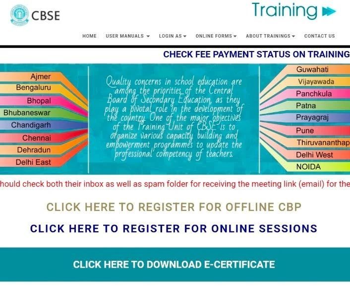 CBSE Training Portal Registration Guide